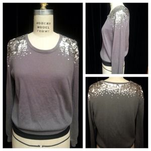 H&M grey sweater sequin Size 12/Medium