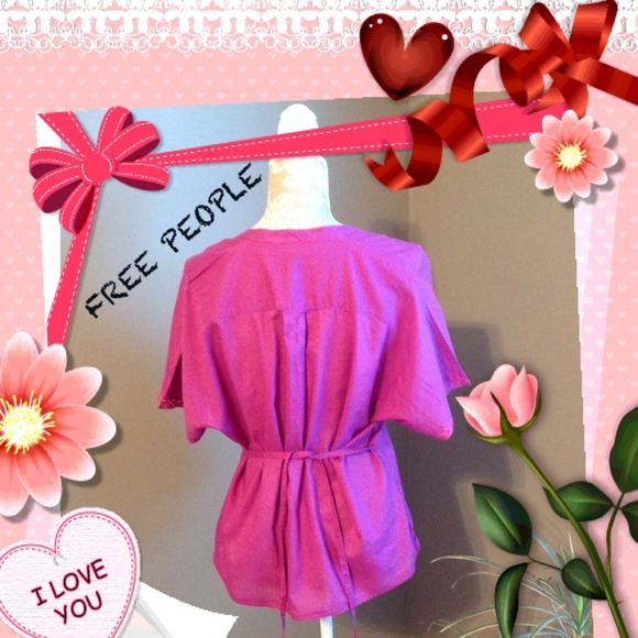 #127 💞FREE PEOPLE FUSHIA TOP💞 - Picture 2 of 3