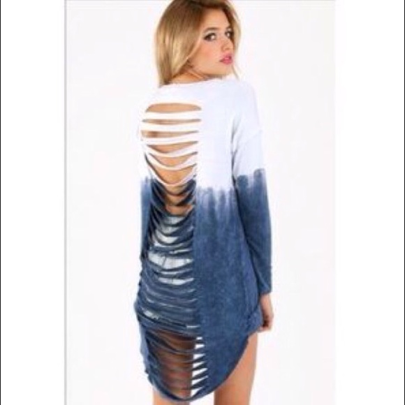 Cut out back ombré longsleeve