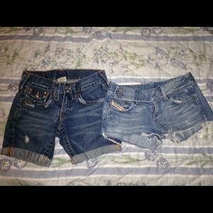 BUNDLE: True religion shorts & diesel shorts
