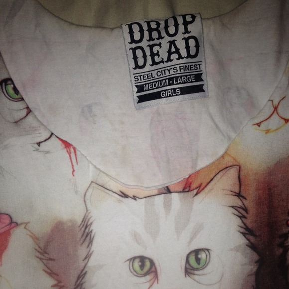 SOLD ✋✋✋✋ Drop dead cat tank top - Picture 2 of 3