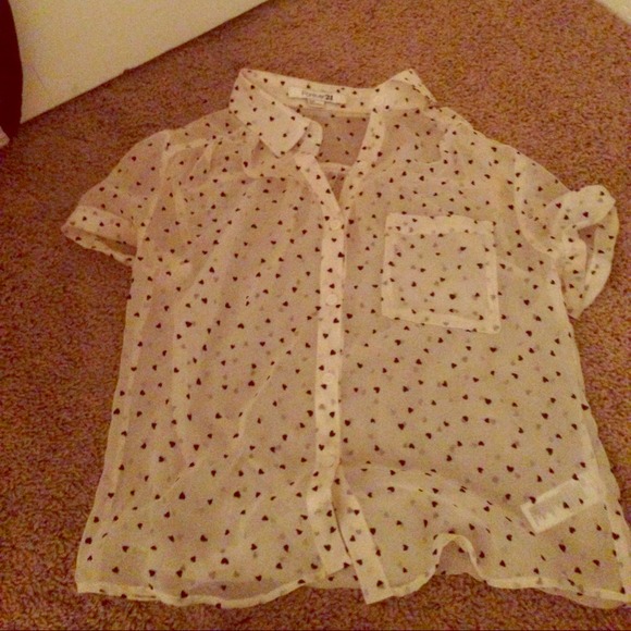 See through heart blouse