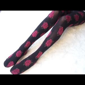 🌹Tights for Valentine's🌹Red Rose prints tights
