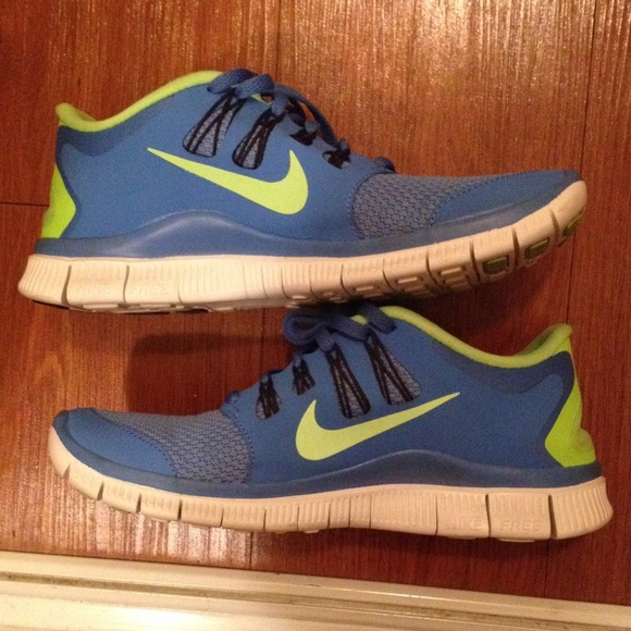 Nike Free, blue and lime green!