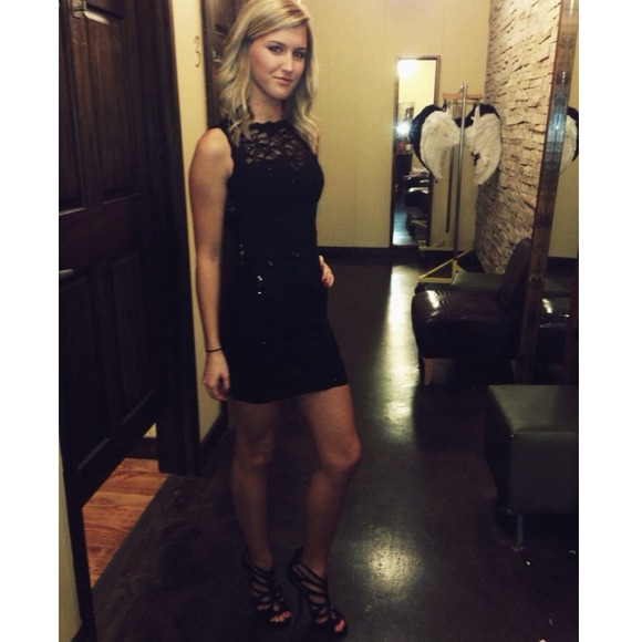 Black lace cocktail dress