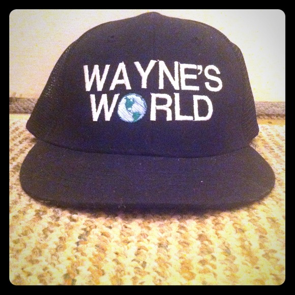 Wayne's world snap back hat.