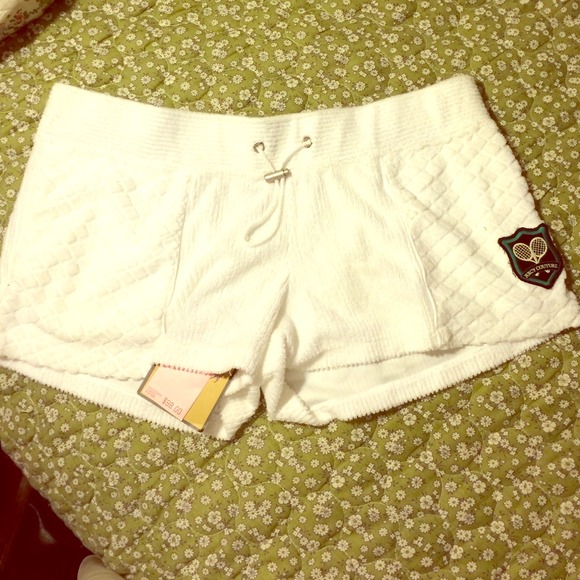 Juicy couture white terry shorts
