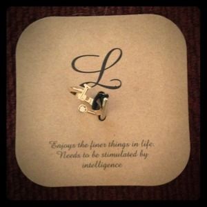 L Initial Gold Midi Ring