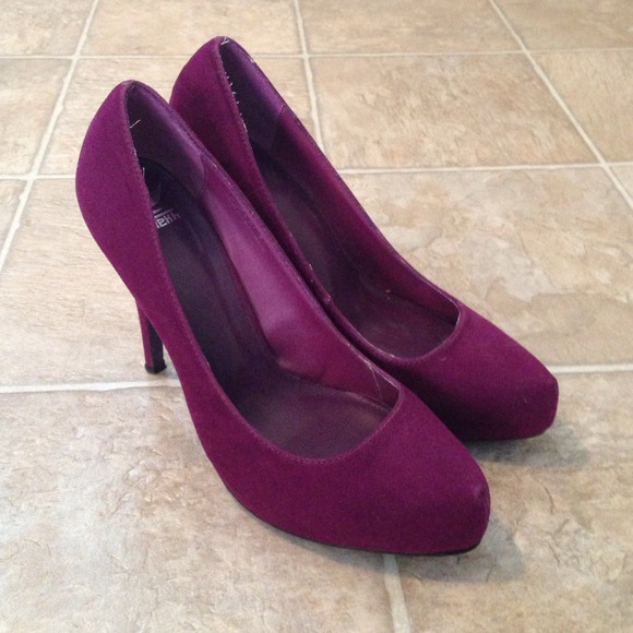 Sheikh maroon fushia purple heels pumps