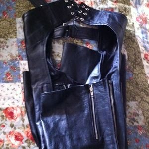 Women's leather motorcycle chaps