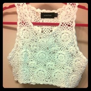 Lf crochet mink pink top!