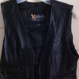 Women's leather motorcycle vest