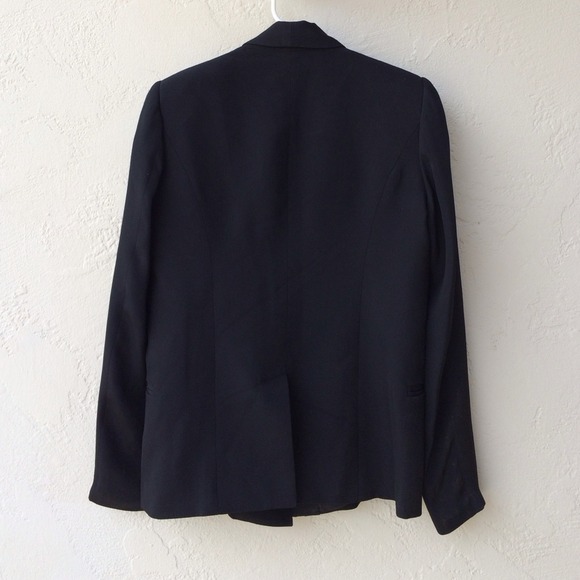 100% Silk Tuxedo Cut Blazer in Black - Picture 3 of 3