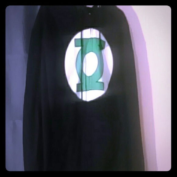 Men's size L Blk green lantern hoodie jacket