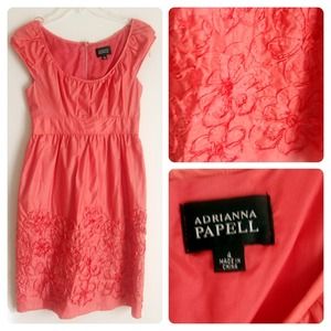 Adrianna Papell pink/coral dress, size 4.
