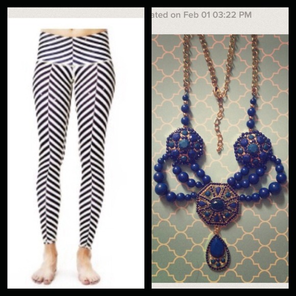 Bundled/traded-- teeki hot yoga pants and necklace