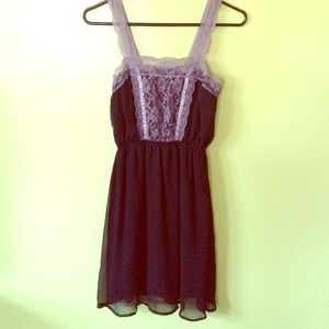 Xhiliration Black and Grey Lace Dress