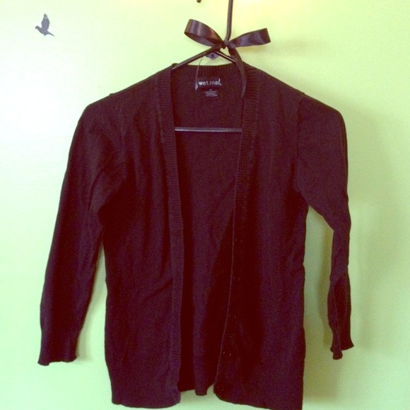 Wet Seal Black Button Up Cardigan - Picture 1 of 2