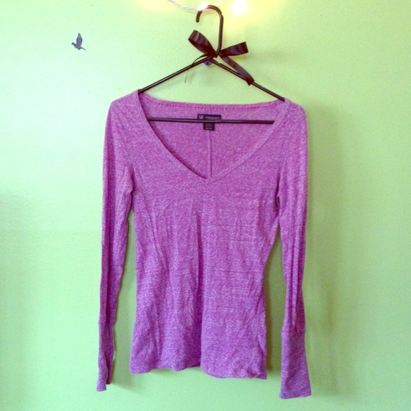 American Eagle Purple Long Sleeve Shirt - Picture 1 of 2