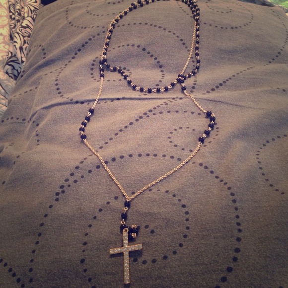 Double strand cross necklace