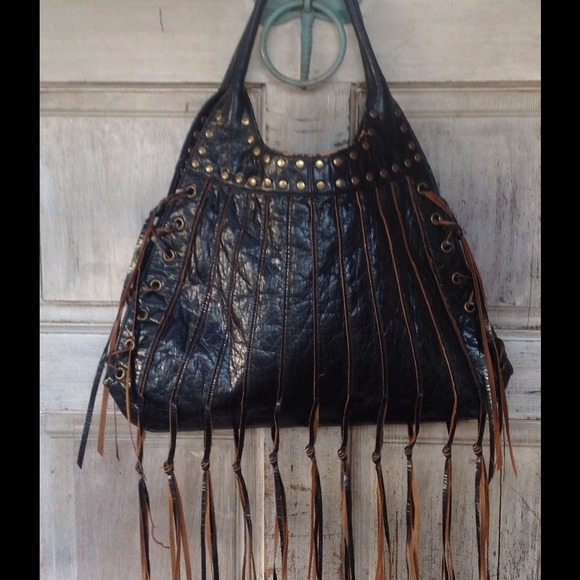 Boho Rocker Hippie Fringed Handbag - Picture 2 of 4