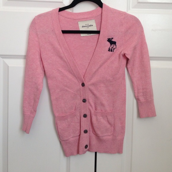 Abercrombie kids pink cardigan size M