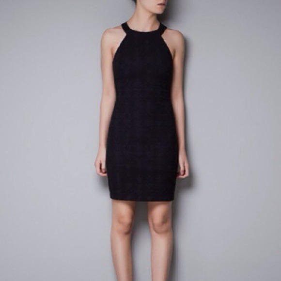 SOLD💖💖Zara trafaluc. Leather neck dress
