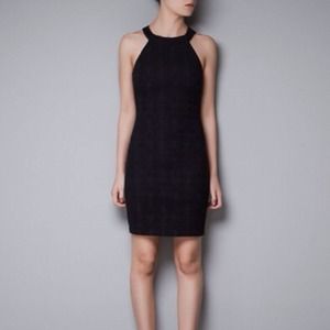 SOLD💖💖Zara trafaluc. Leather neck dress