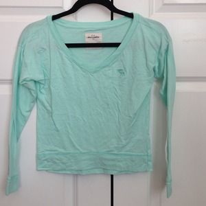 Abercrombie kids mint green long sleeve tee