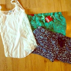 2 pair drawstring shorts. One NWT