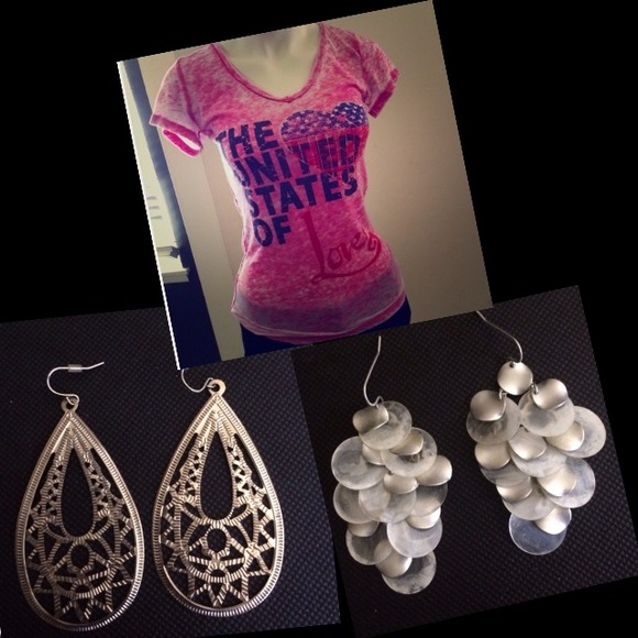 Bundle 1 shirt and 2 pair of earrings