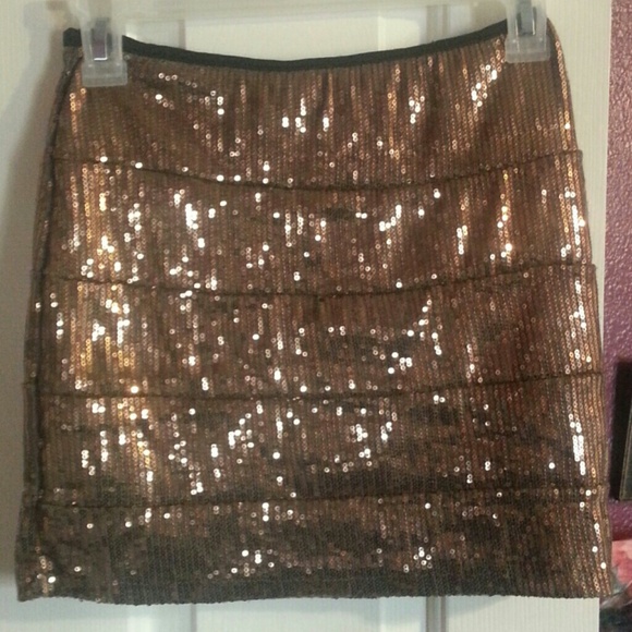 Gold Sequin mini skirt