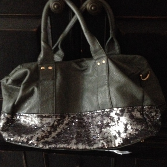 Grey leather purse