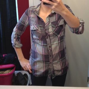 Long sleeve plaid shirt/Dress