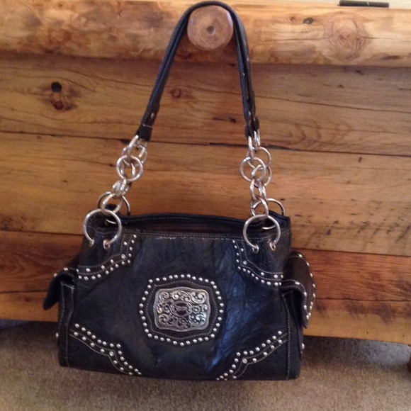 Country Road Black leather bag
