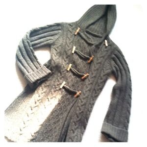 SOLD!! Moss Green Long Virgin Wool Cardigan