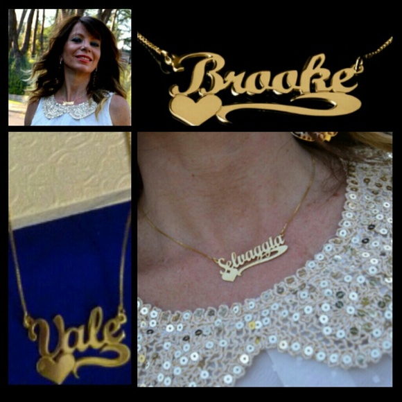 24K Gold Plated Hand Written with Side Heart