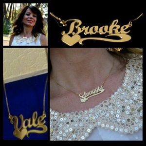 24K Gold Plated Hand Written with Side Heart