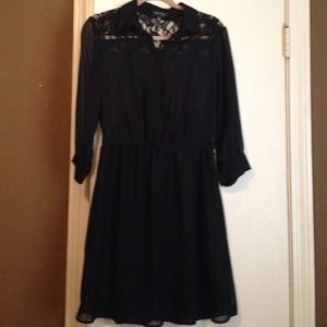 Little black lace top dress