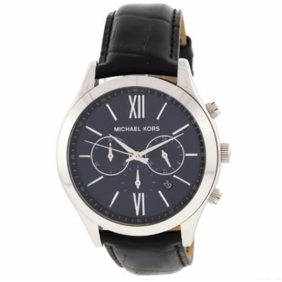 Michael Kors Accessories - Michael Kors black leather strap watch
