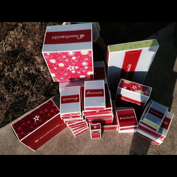 Many many different size American Girl boxes.
