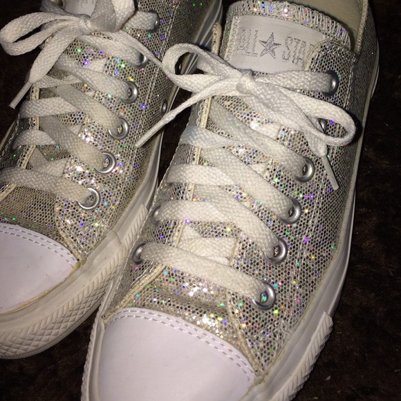 Silver, sparkly converse