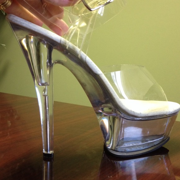 Clear tall heels size 8