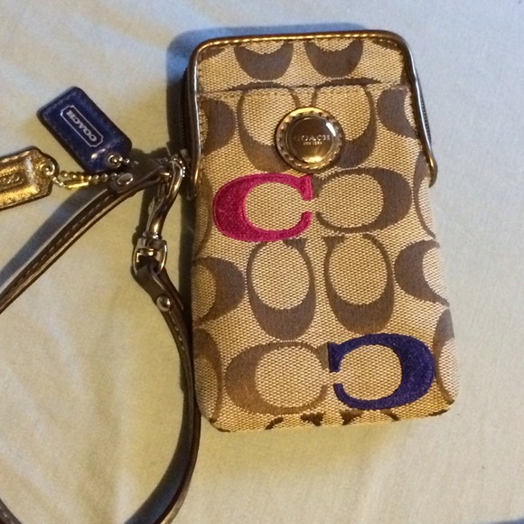 Coach zip around wristlet