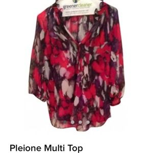 Pleione V Neck Multi Colored Top