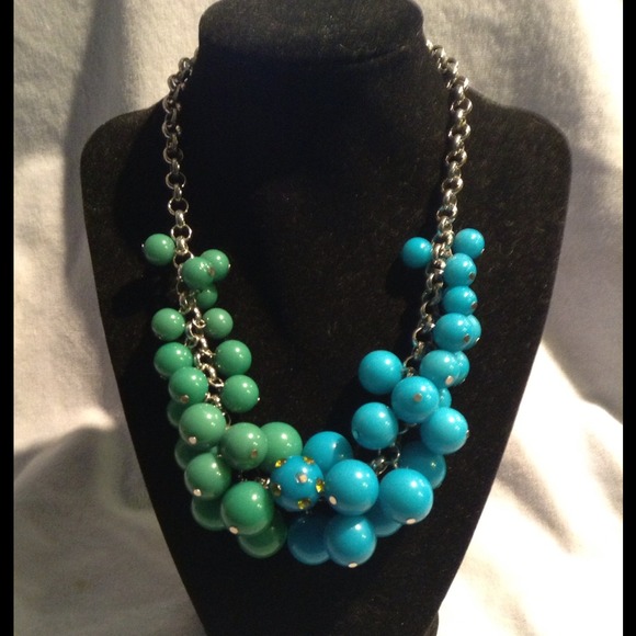 Sold: NWOT Blue and Green big bead t