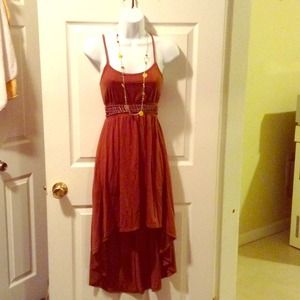 👗👗👗👗High and Low brown summer dress👗👗👗👗