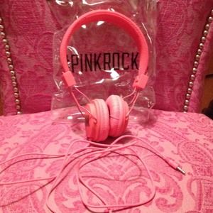 Hot pink ear phones