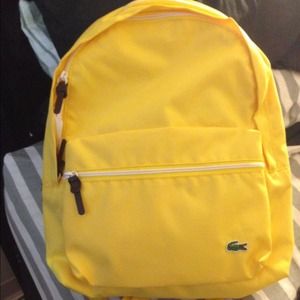 yellow LACOSTE back pack