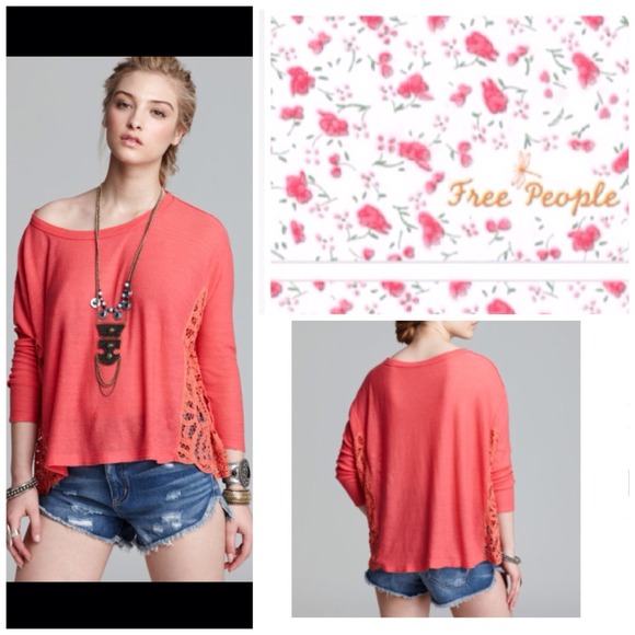 Free People Tops - Free People Pink Hi/Low Slouchy Top.  NWT.